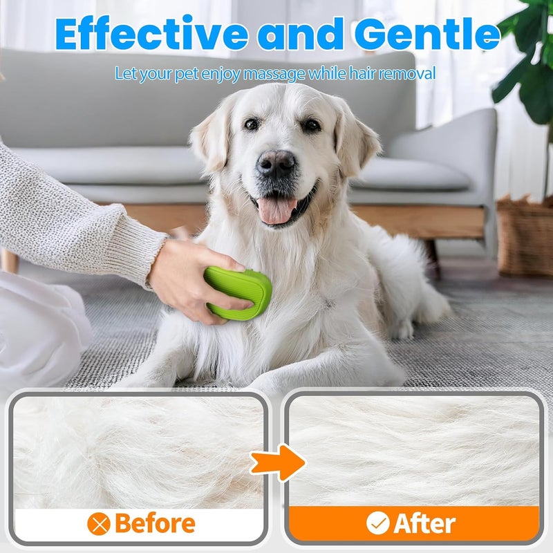 HSC 3PCS Dog Bath Brush, Shampoo, Shower, Scrubber for Bath, Dog Bath Supplies, Suitable for Deshedding, Washing & Grooming of Short and Long Haired Pets (Blue Green Blue) - Image 3